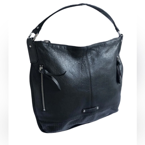 b. makowsky Sleek Black Leather Hobo - Picture 6 of 11